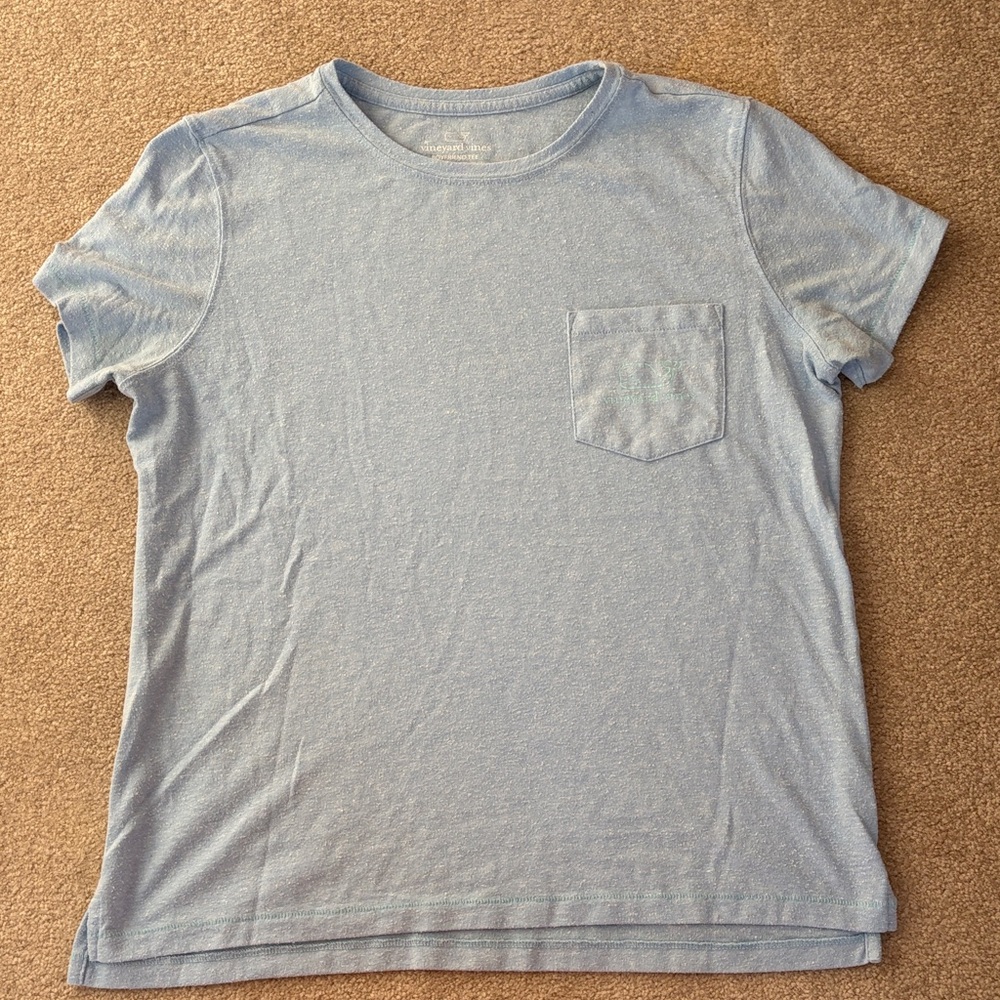 Vineyard Vines Light Blue Short Sleeve Pocket Tee